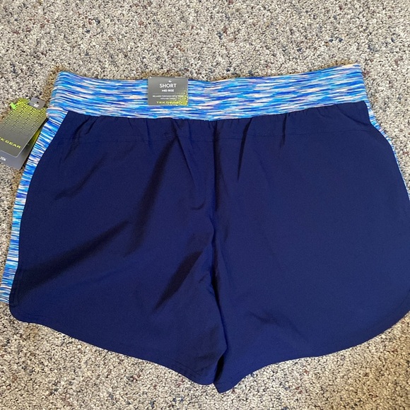 Tek Gear Multi Purpose Mid Rise Shorts Blue Multi Color Exercise Workout L NWT - Picture 4 of 7